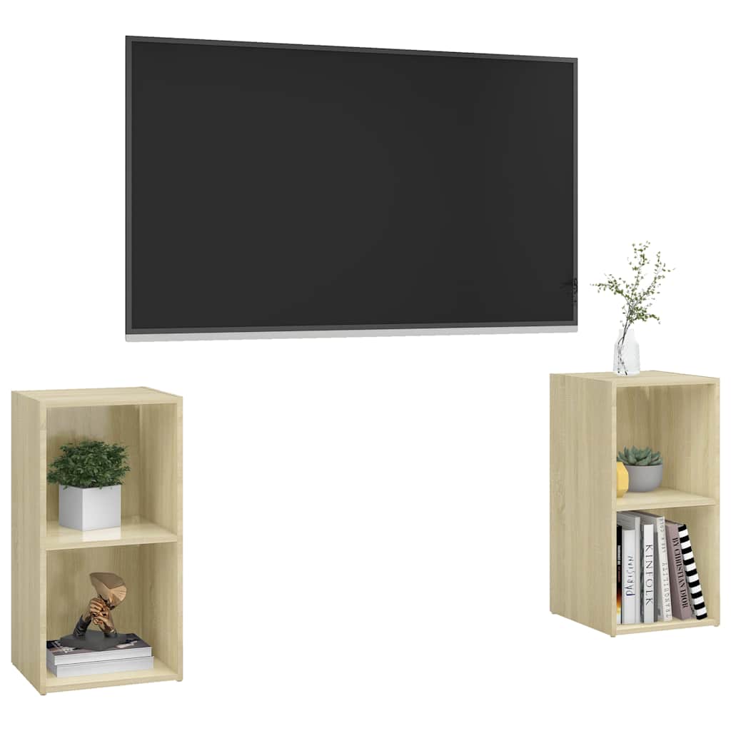 vidaXL Tv Cabinet | Set of 2 | Sonoma oak | Engineered wood | 72 x 35 x 36.5 cm 3