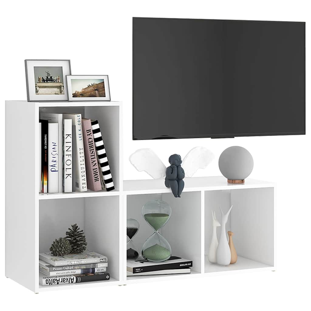 vidaXL TV Cabinets 2 pcs White 72x35x36.5 cm Engineered Wood 3