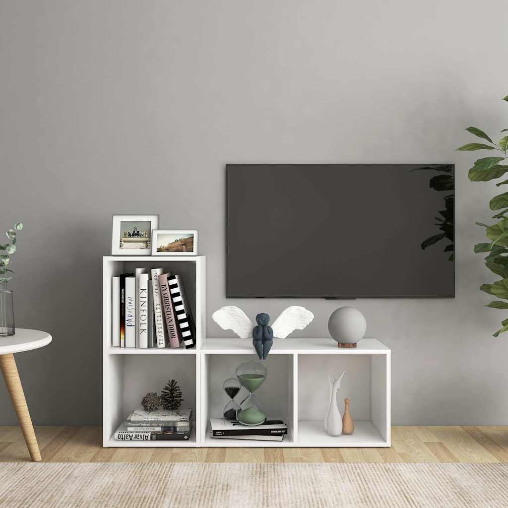 vidaXL TV Cabinets 2 pcs White 72x35x36.5 cm Engineered Wood 1