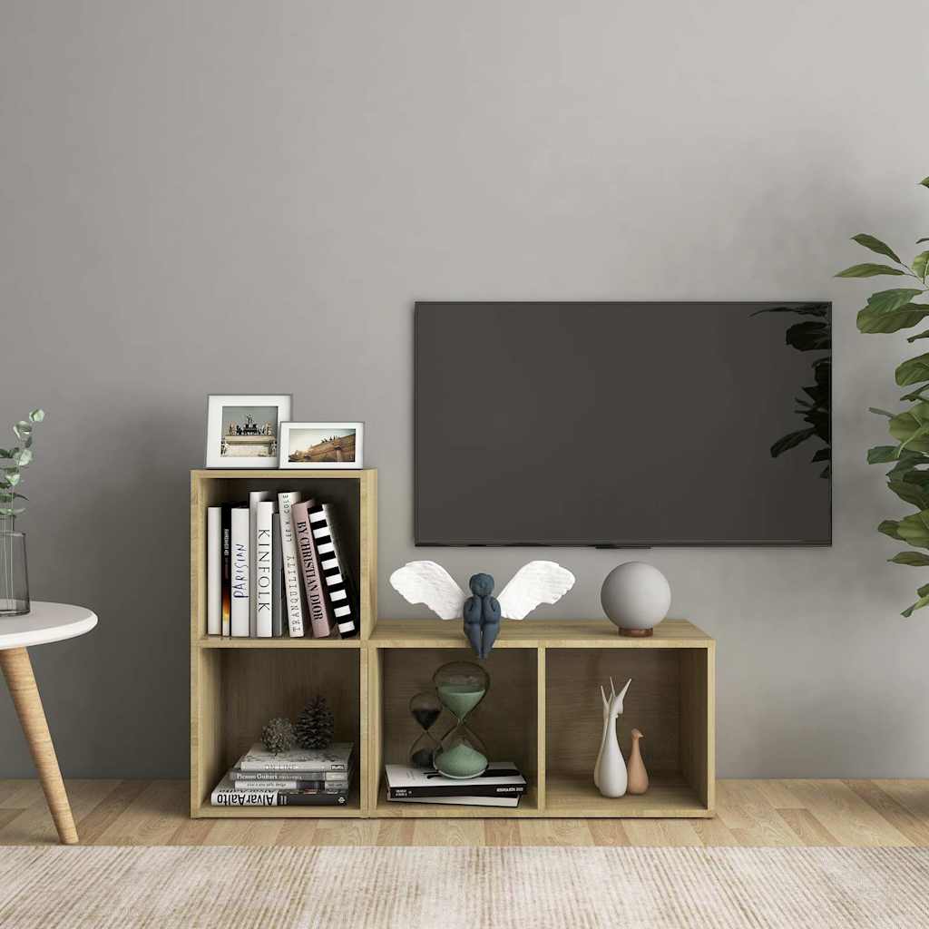 vidaXL TV Cabinet | Sonoma Oak | Engineered Wood | Medium | TV Cabinet 1