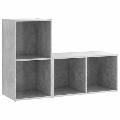 2 Piece TV Cabinet Set 72x35x36,5 cm Engineered Wood Width 72 cm Concrete grey
