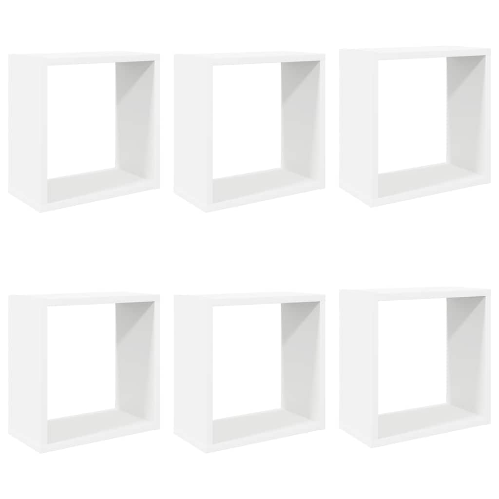 vidaXL Wall Cube Shelves 6 pcs White 30x15x30 cm 2