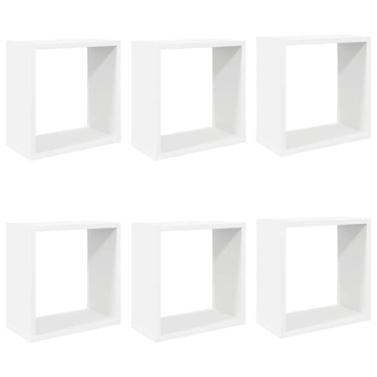 vidaXL Wall Cube Shelves 6 pcs White 30x15x30 cm 2