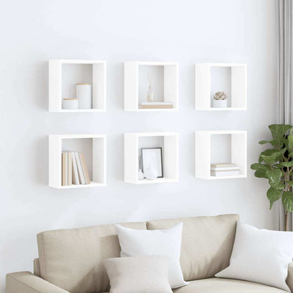 vidaXL Wall Cube Shelves 6 pcs White 30x15x30 cm 3