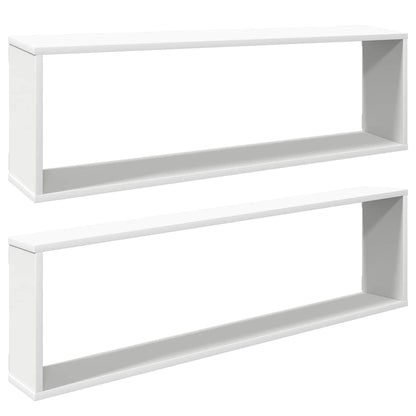 vidaXL Wall Shelf | Set of 2 | White | Engineered Wood | 100 x 15 x 30 cm 2