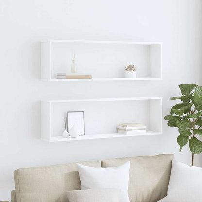 vidaXL Wall Shelf | Set of 2 | White | Engineered Wood | 100 x 15 x 30 cm 3