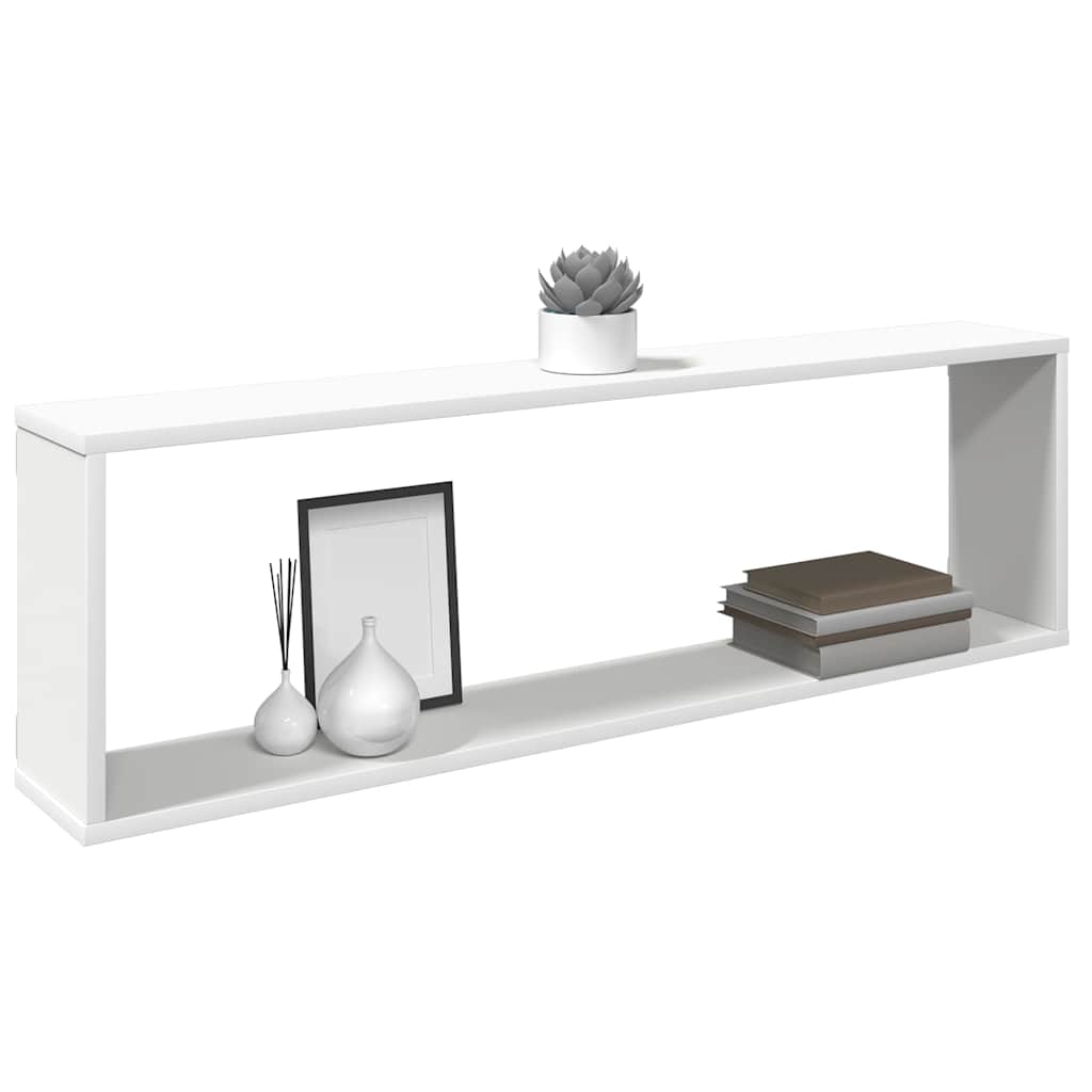 vidaXL Wall Shelf | Set of 2 | White | Engineered Wood | 100 x 15 x 30 cm 4