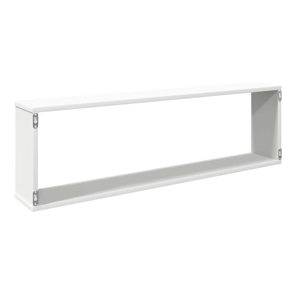 Wall Cube Shelf 100x15x30 cm Engineered Wood 2 pcs White