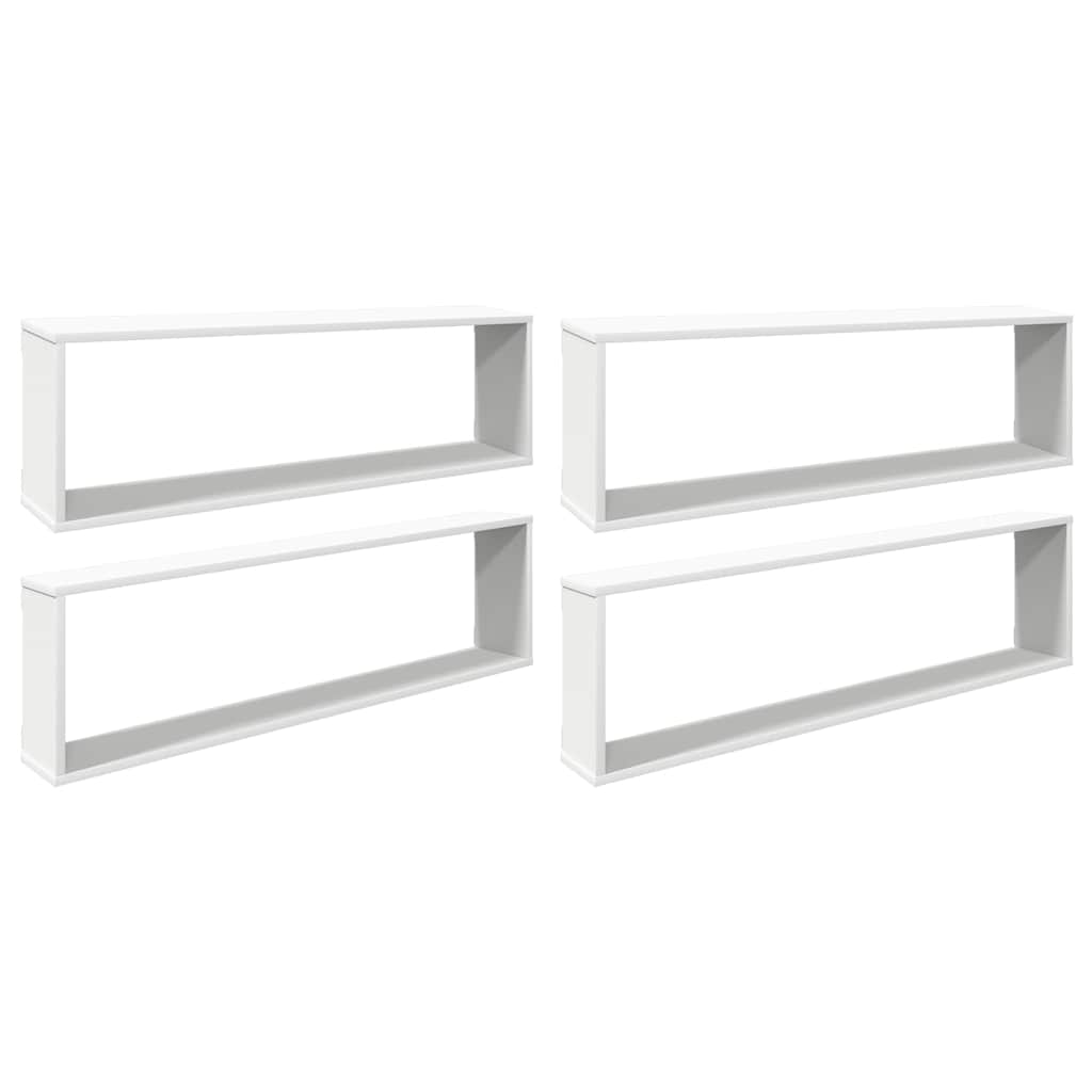 vidaXL Wall Cube Shelf 4 pcs White 100x15x30 cm Engineered Wood 2