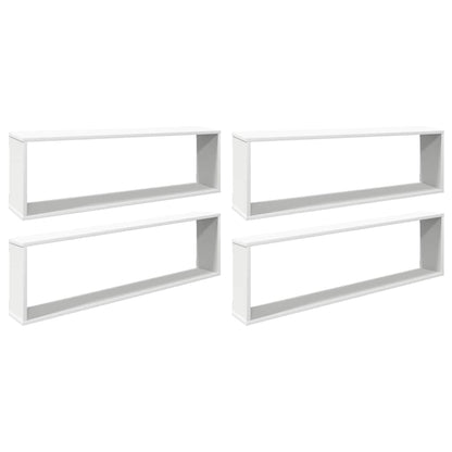 vidaXL Wall Cube Shelf 4 pcs White 100x15x30 cm Engineered Wood 2