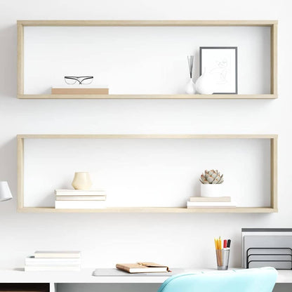 vidaXL Wall Cube Shelf 100x15x30 cm Engineered Wood 2 pcs