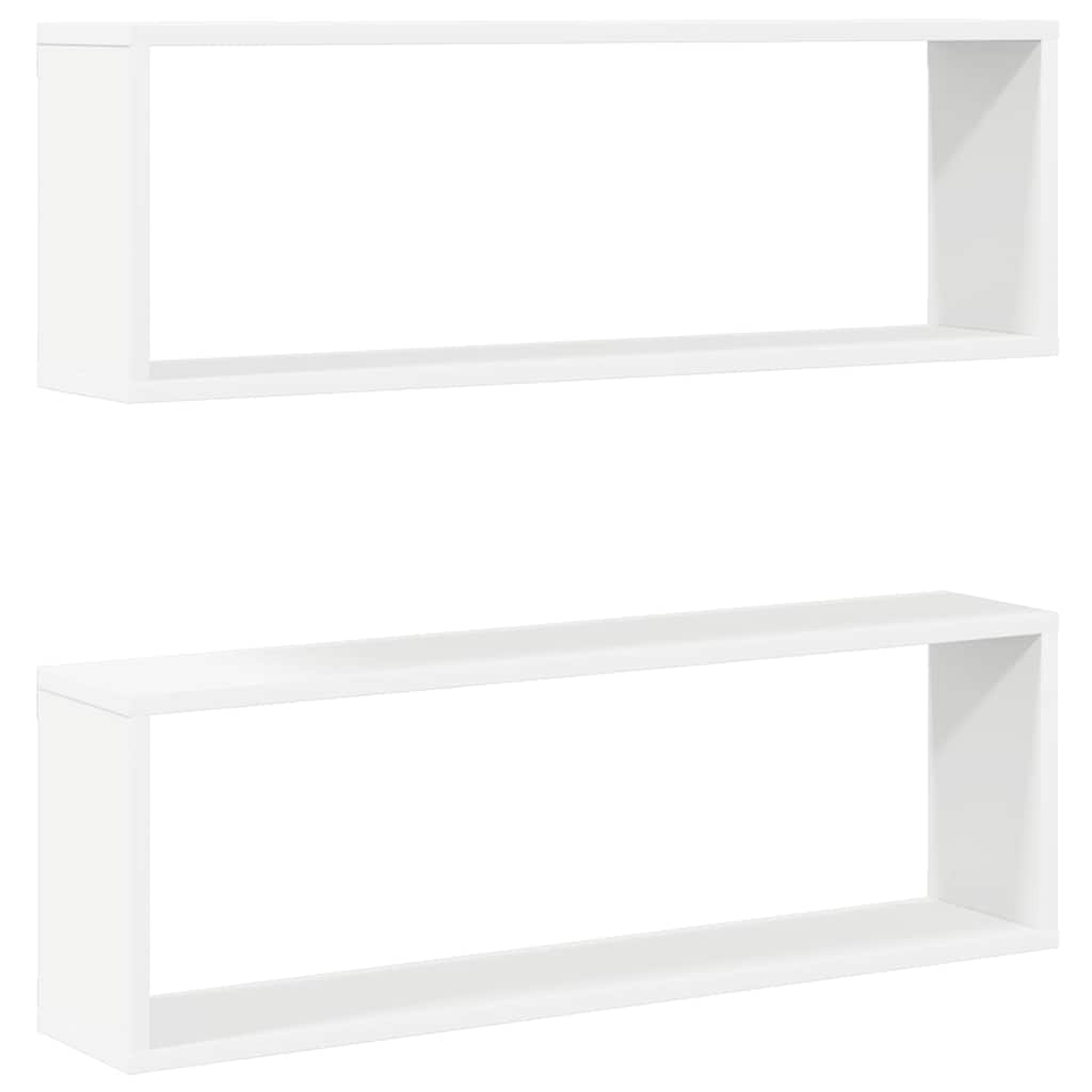 vidaXL Wall Shelf |  Set of 2 | White | Engineered wood | 80 x 15 x 26.5 cm 2