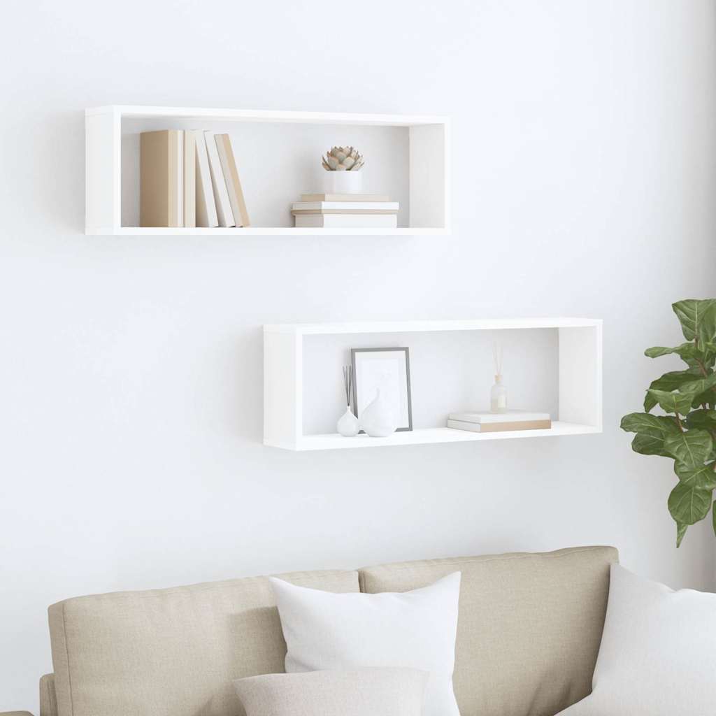 vidaXL Wall Shelf |  Set of 2 | White | Engineered wood | 80 x 15 x 26.5 cm 3
