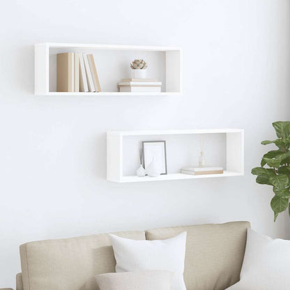 vidaXL Wall Shelf |  Set of 2 | White | Engineered wood | 80 x 15 x 26.5 cm 3