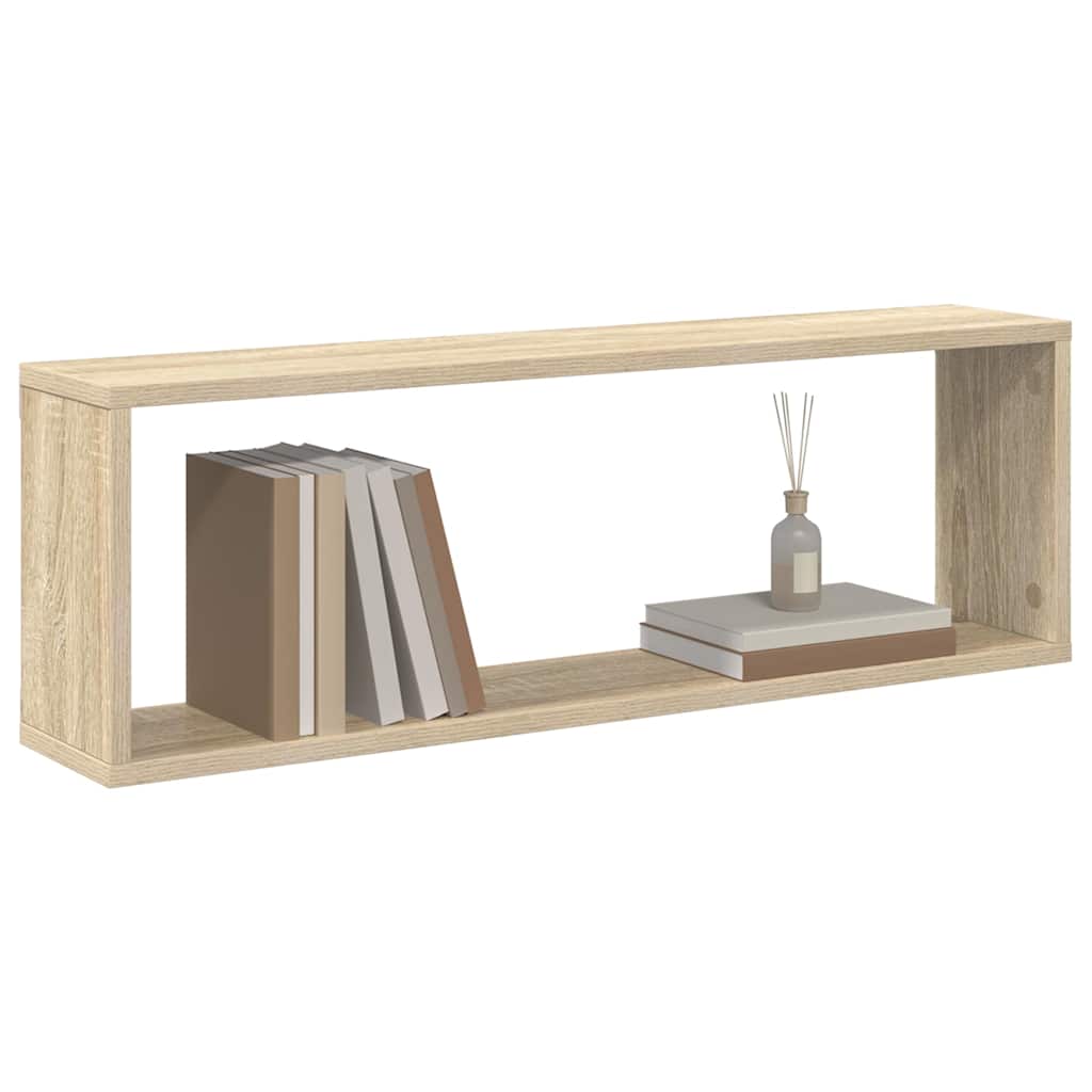 vidaXL Wall Shelf | Set of 4 | Sonoma oak | Engineered wood | 80x15x26.5 cm 4