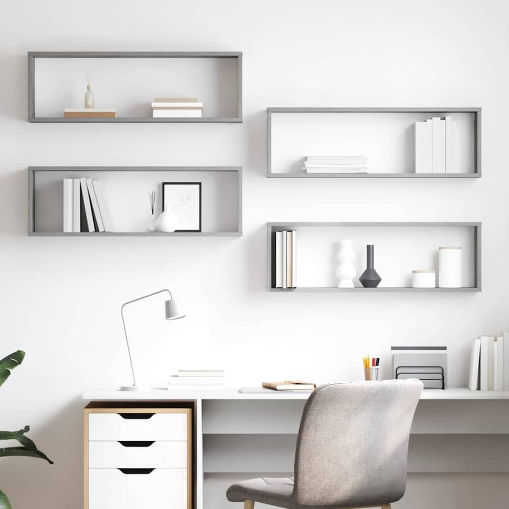 vidaXL Wall Cube Shelves 80x15x26.5 cm Engineered Wood 4 pcs