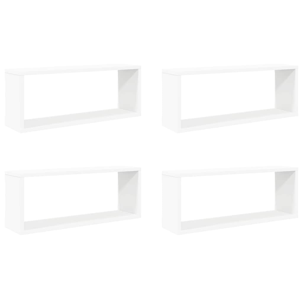 vidaXL Wall Cube Shelf 4 pcs White 60x15x23 cm Engineered Wood 2