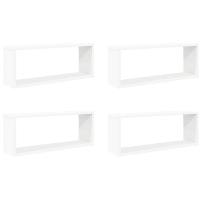vidaXL Wall Cube Shelf 4 pcs White 60x15x23 cm Engineered Wood 2