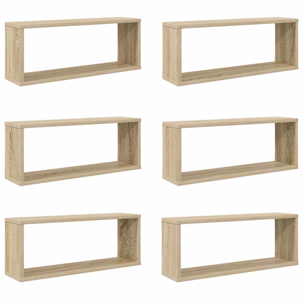 vidaXL Wall Shelf | Set of 6 | Sonoma oak | Engineered wood | 60x15x23 cm 2