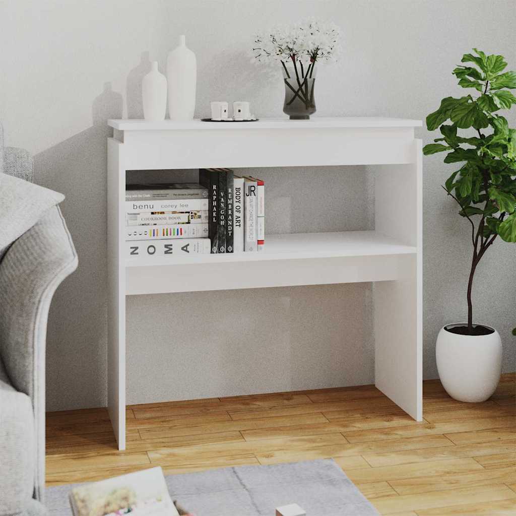 808314 vidaXL Console Table White 80x30x80 cm Engineered Wood 1