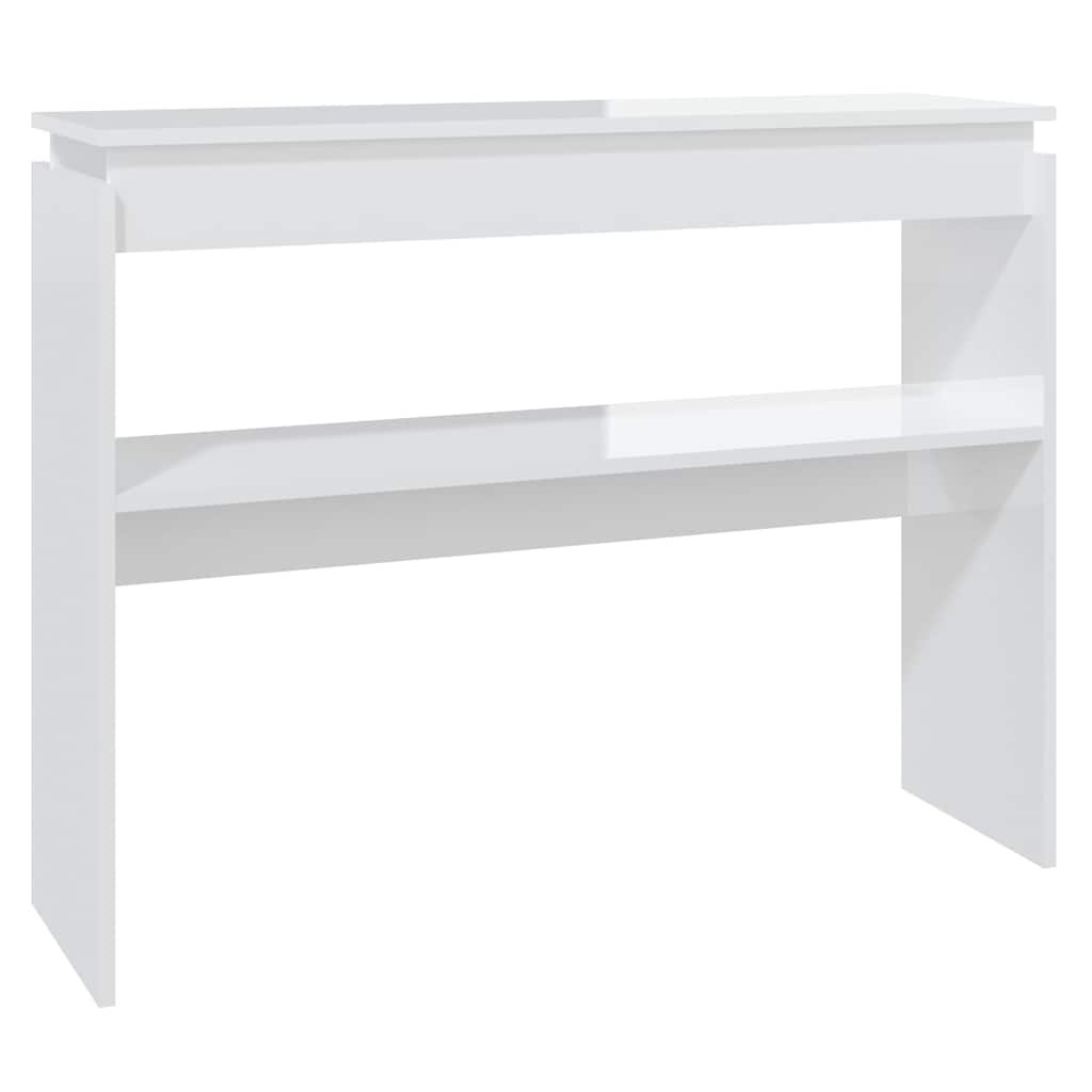 808329 vidaXL Console Table High Gloss White 102x30x80 cm Engineered Wood 2