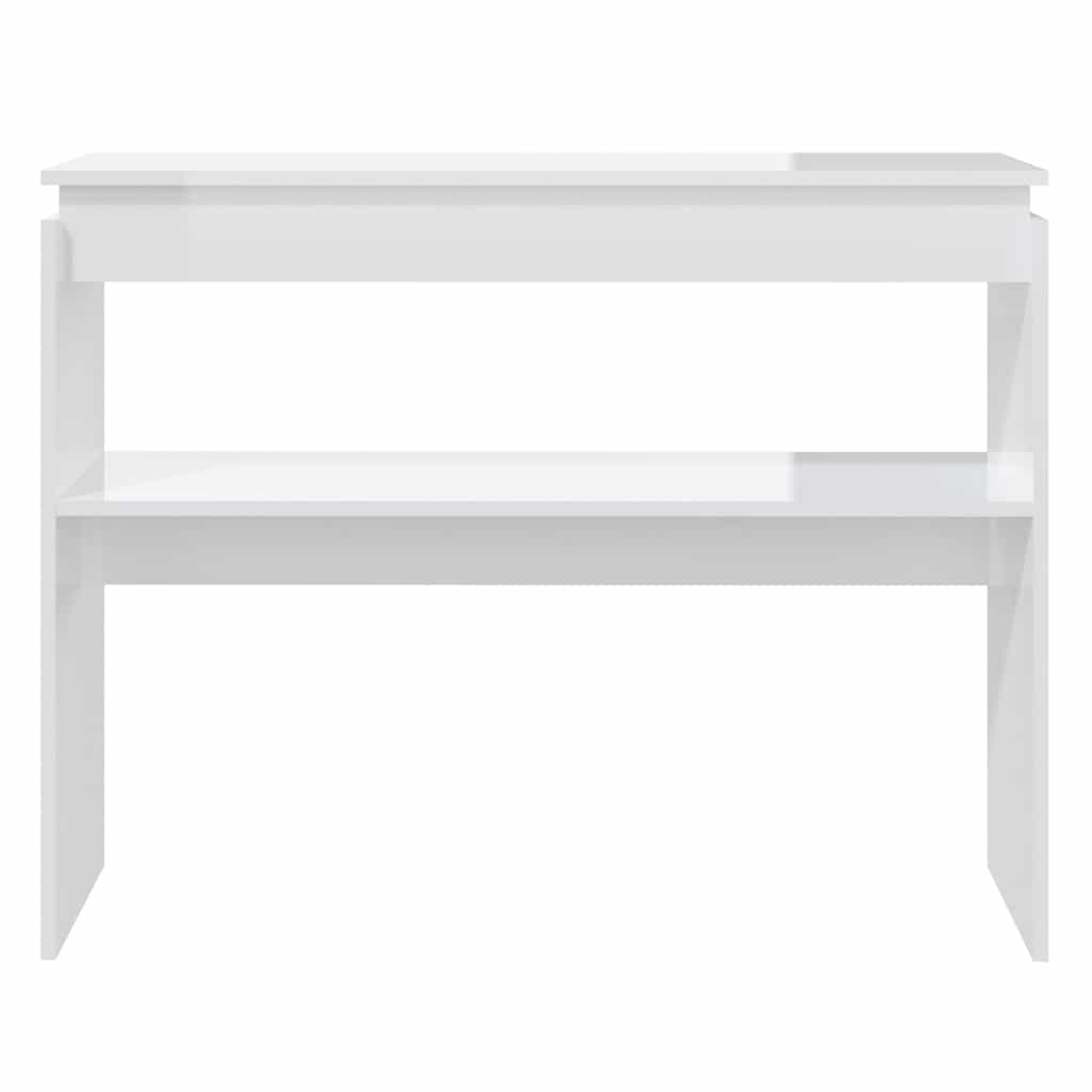 808329 vidaXL Console Table High Gloss White 102x30x80 cm Engineered Wood 3