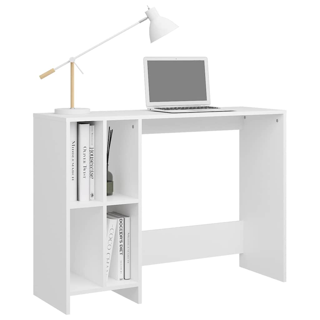 vidaXL Desk | White | Engineered wood | 102.5x35x75 cm | Shelving | Corner Desk 5