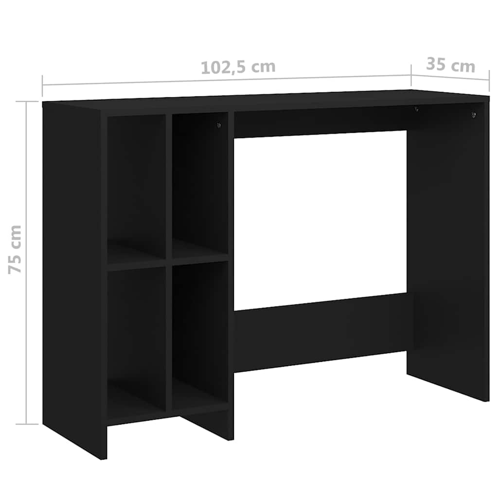 vidaXL Desk | Black | Engineered wood | Compact | Desk | Rectangular | Modern 6