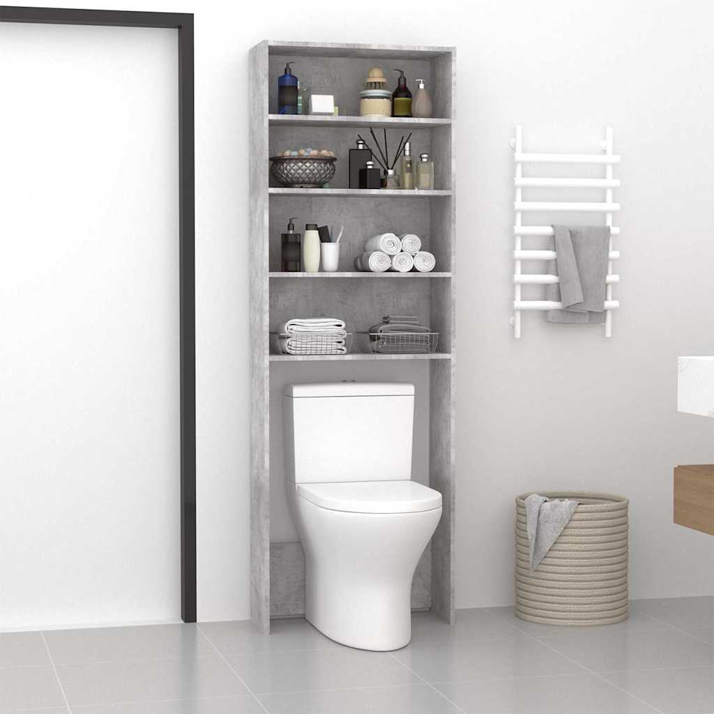 Washing Machine Cabinet 64x24x190 cm Concrete grey