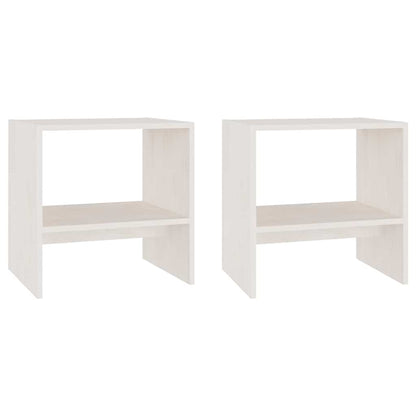 vidaXL Bedside Cabinet | Set of 2 | White | Solid pinewood | Compact 2