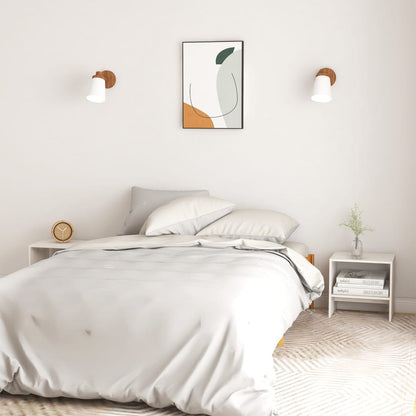 vidaXL Bedside Cabinet | Set of 2 | White | Solid pinewood | Compact 3