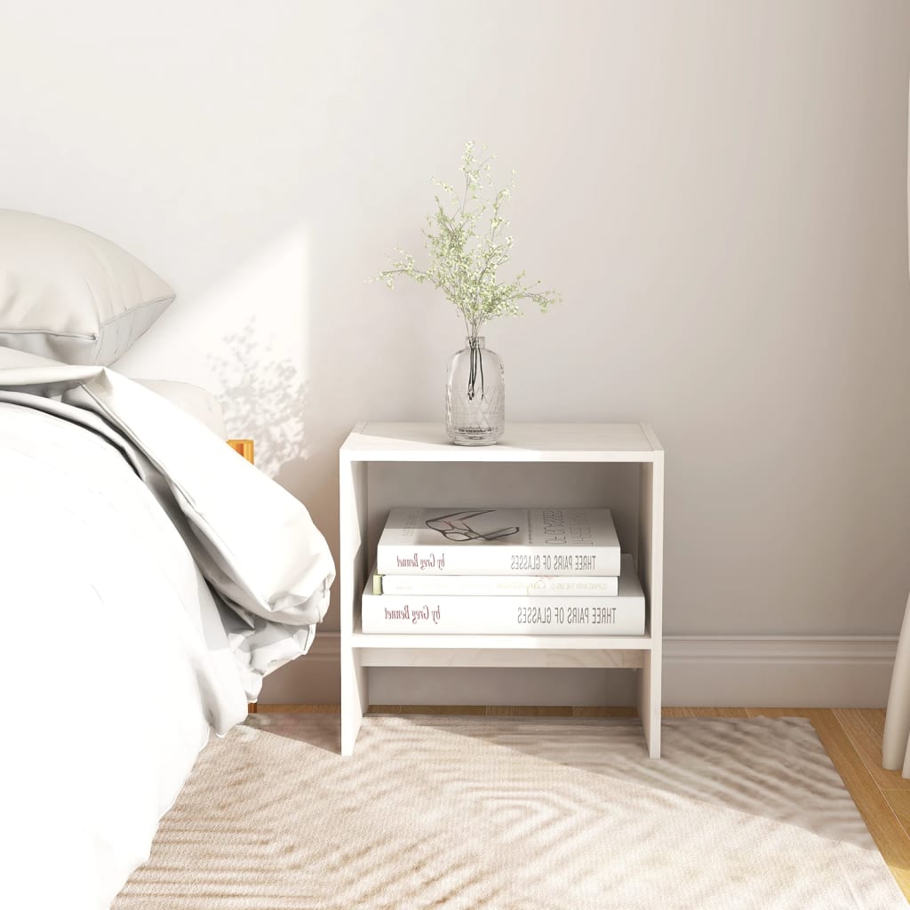 vidaXL Bedside Cabinet | Set of 2 | White | Solid pinewood | Compact 1