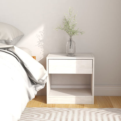 vidaXL Bedside Cabinet | Set of 2 | White | Solid pinewood | Small 3