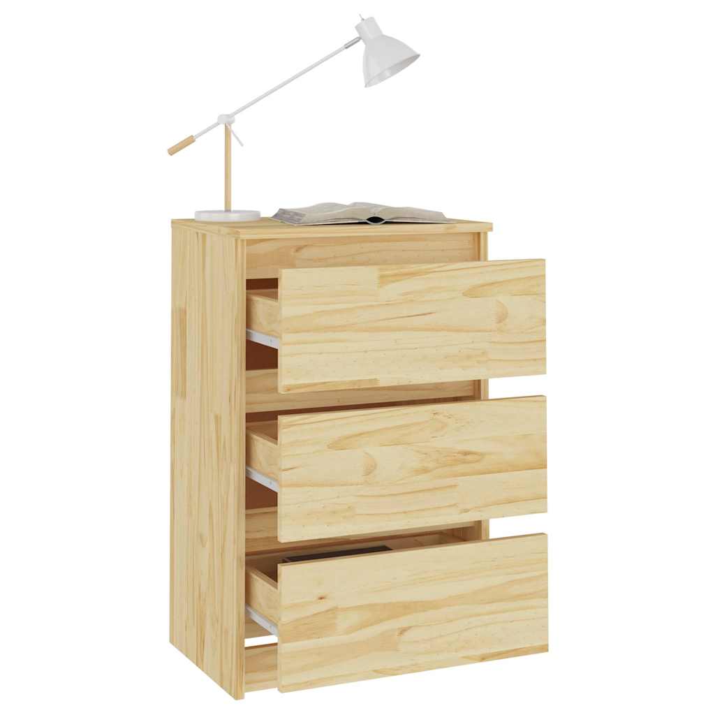 vidaXL Bedside Cabinet | Untreated Pine | Solid Pine Wood | Bedside Cabinet 3