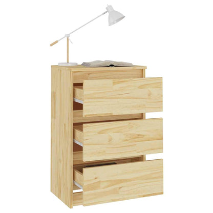 vidaXL Bedside Cabinet | Untreated Pine | Solid Pine Wood | Bedside Cabinet 3