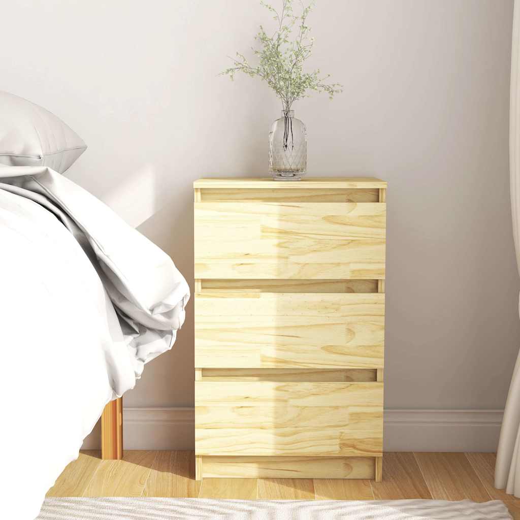 vidaXL Bedside Cabinet | Untreated Pine | Solid Pine Wood | Bedside Cabinet 1