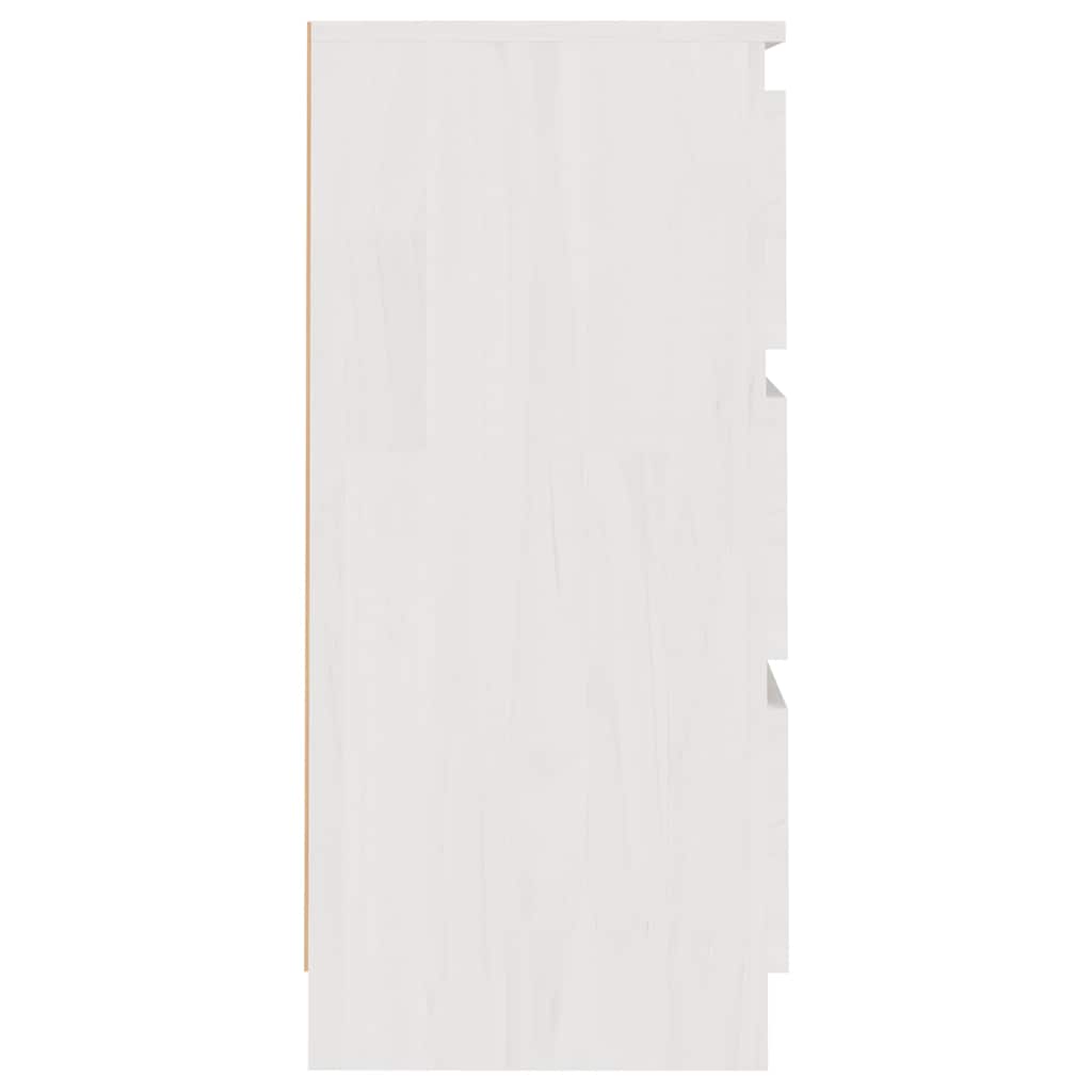 vidaXL Bedside Cabinet | White | Solid pine wood | 40 x 29.5 x 64 cm 5
