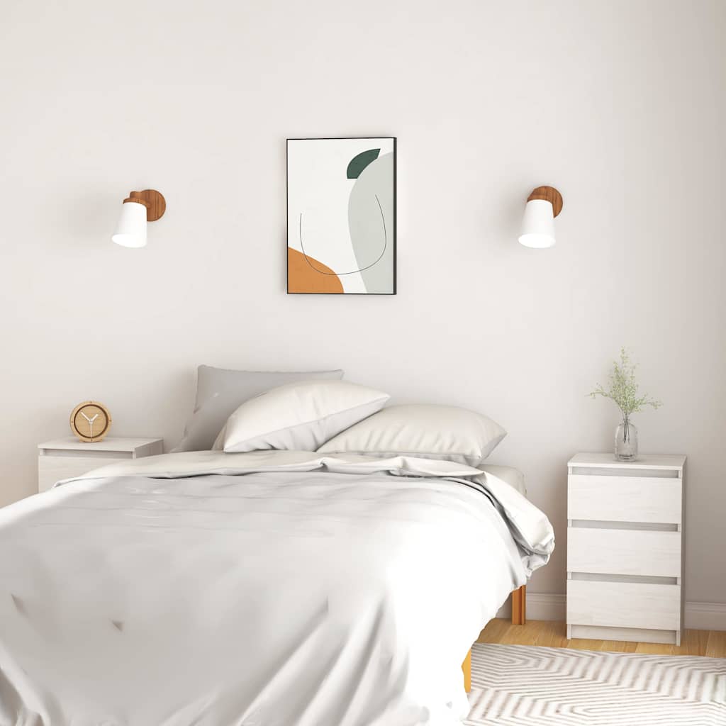 vidaXL Bedside Cabinet 40x29.5x64 cm Solid Wood Pine