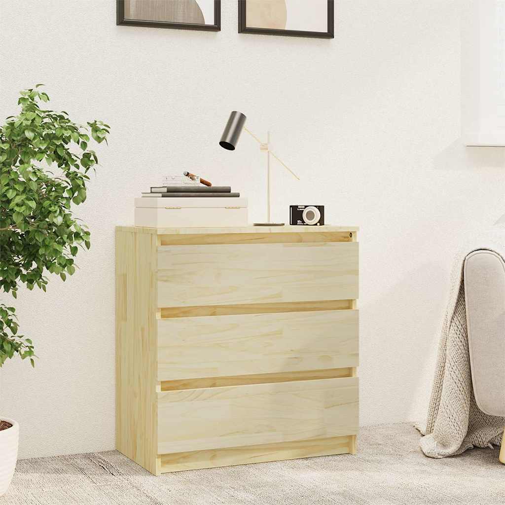 vidaXL Bedside Cabinet | Natural wood color | Solid pinewood | Medium 1