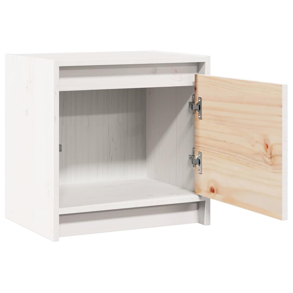 vidaXL Bedside Cabinet |  Set of 2 | White | Solid pinewood | Small 4