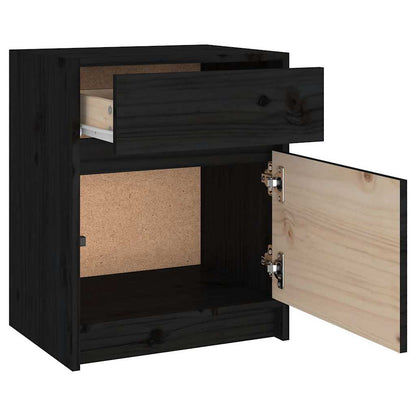 vidaXL Bedside Cabinet | Set of 2 | Black | Solid pinewood | Medium 6