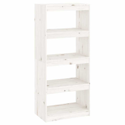 vidaXL Book Cabinet/Room Divider White 60x30x135.5 cm Solid Wood Pine 2