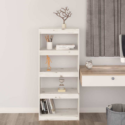 vidaXL Book Cabinet/Room Divider White 60x30x135.5 cm Solid Wood Pine 3