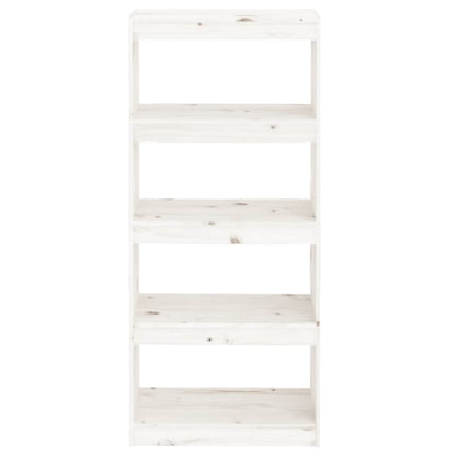 vidaXL Book Cabinet/Room Divider White 60x30x135.5 cm Solid Wood Pine 5