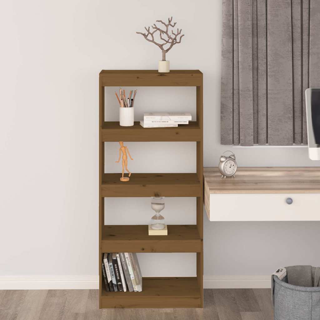 vidaXL Book Cabinet | Honey brown | Solid pinewood | Medium | Book Cabinet 3
