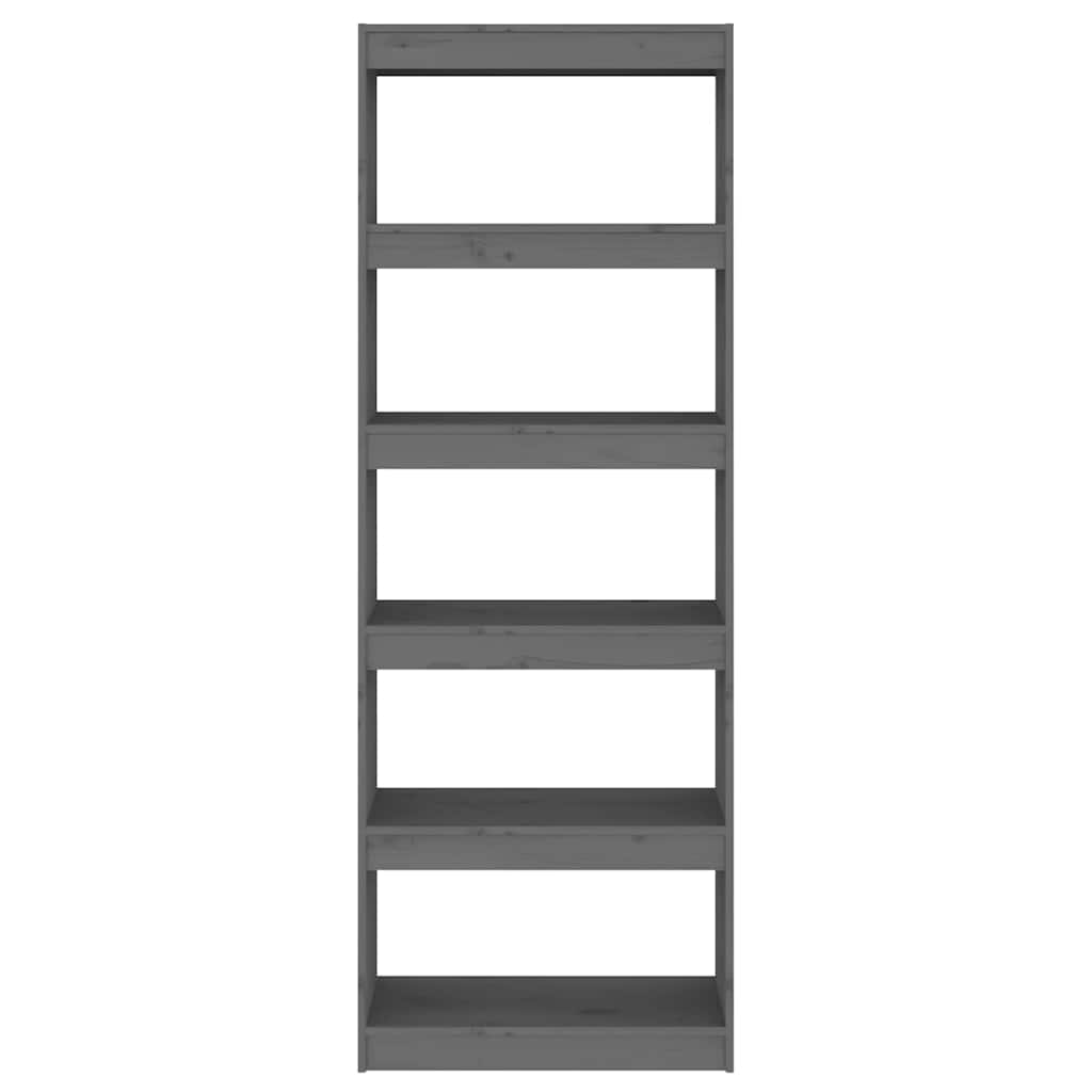 vidaXL Book Cabinet | Grey | Solid Pine Wood | Tall | Book Cabinet | Rectangular 3