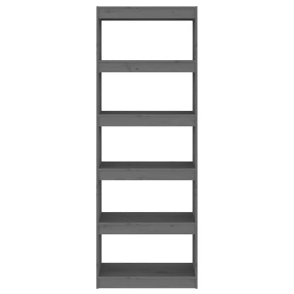 vidaXL Book Cabinet | Grey | Solid Pine Wood | Tall | Book Cabinet | Rectangular 3