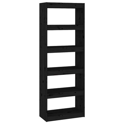 vidaXL Book Cabinet | Black | Solid pinewood | Tall | Modern | Bookshelves 2