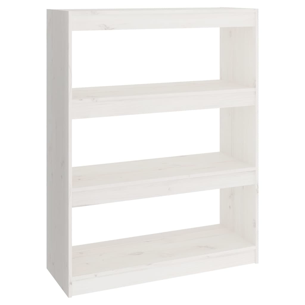 vidaXL Book Cabinet/Room Divider White 80x30x103,5 cm Solid Wood Pine 2