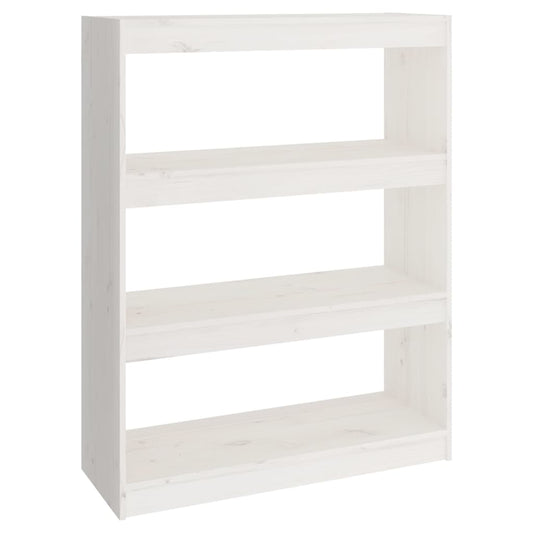 vidaXL Book Cabinet/Room Divider White 80x30x103,5 cm Solid Wood Pine 2